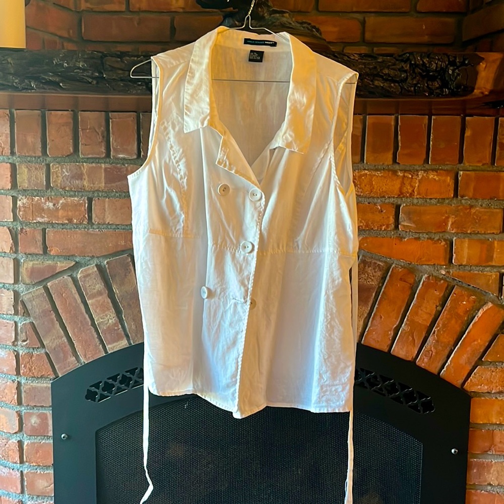 White linen summer blouse